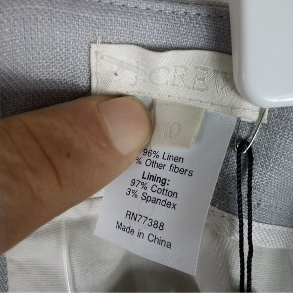 J Crew NWT Linen Blend Pencil Skirt Gray 10 - Picture 3 of 5